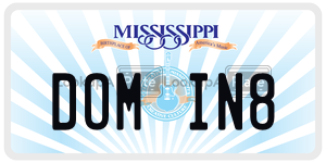 DOMIN8  license plate in MS