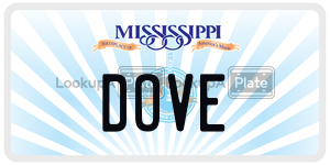 DOVE  license plate in MS