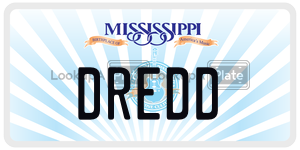 DREDD  license plate in MS