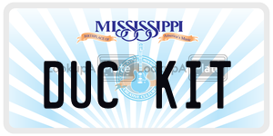 DUCKIT  license plate in MS