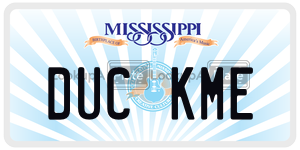 DUCKME  license plate in MS