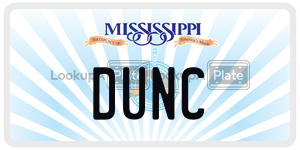 DUNC  license plate in MS