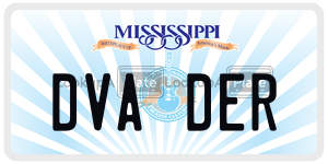 DVADER  license plate in MS