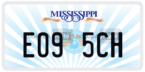 E095CH  license plate in MS