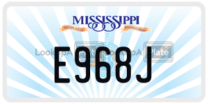 E968J  license plate in MS