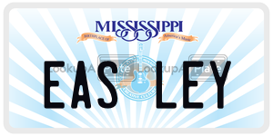 EASLEY license plate in Mississippi