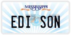 EDISON  license plate in MS