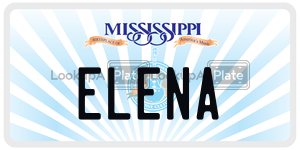 ELENA  license plate in MS