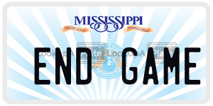 ENDGAME  license plate in MS