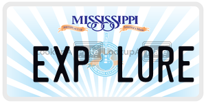 EXPLORE  license plate in MS