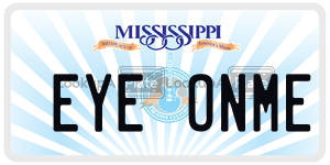 EYEONME  license plate in MS