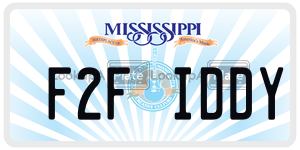 F2FIDDY license plate in Mississippi