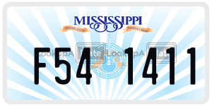 F541411  license plate in MS