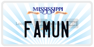 FAMUN  license plate in MS
