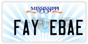 FAYEBAE  license plate in MS