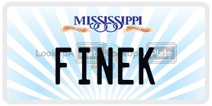 FINEK  license plate in MS
