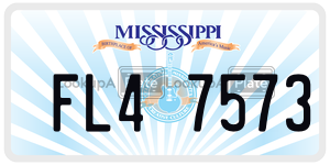 FL47573  license plate in MS