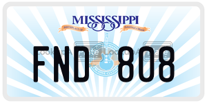 FND808  license plate in MS