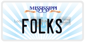 FOLKS  license plate in MS