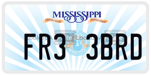 FR33BRD  license plate in MS