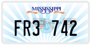 FR3742  license plate in MS