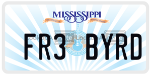 FR3BYRD  license plate in MS