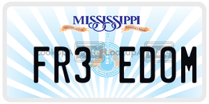 FR3EDOM  license plate in MS