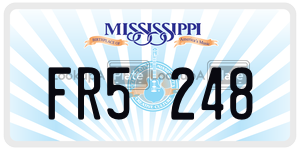 FR5248  license plate in MS