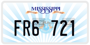 FR6721  license plate in MS