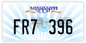 FR7396  license plate in MS