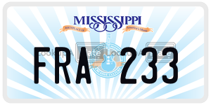 FRA233 license plate in Mississippi