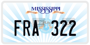 FRA322  license plate in MS