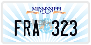 FRA323 license plate in Mississippi