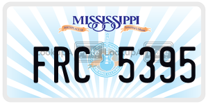 FRC5395  license plate in MS