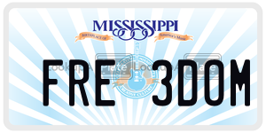 FRE3DOM  license plate in MS