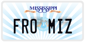 FROMIZ license plate in Mississippi