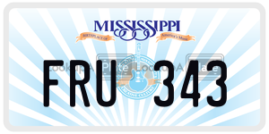 FRU343 license plate in Mississippi