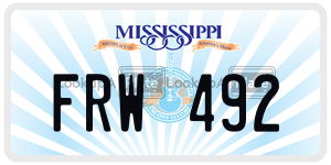 FRW492  license plate in MS