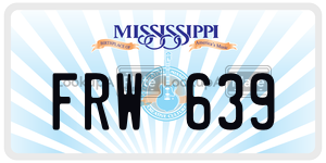 FRW639 license plate in Mississippi