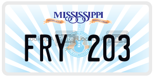 FRY203  license plate in MS