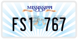 FS1767  license plate in MS