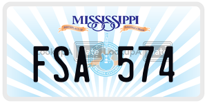 FSA574  license plate in MS