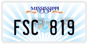 FSC819  license plate in MS