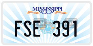 FSE391  license plate in MS