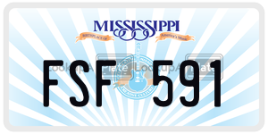 FSF591  license plate in MS