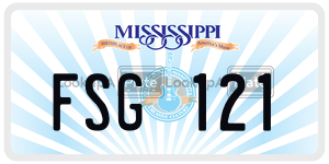 FSG121  license plate in MS