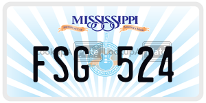 FSG524  license plate in MS
