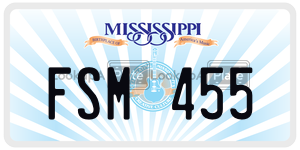 FSM455  license plate in MS