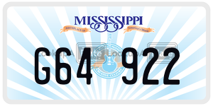 G64922  license plate in MS