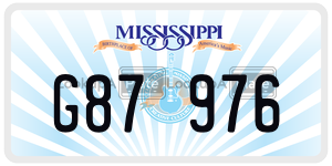 G87976  license plate in MS